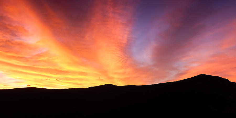 Fire Over The Ridge Sunrise In Crawford Notch NH Photograph by Jeff Sinon