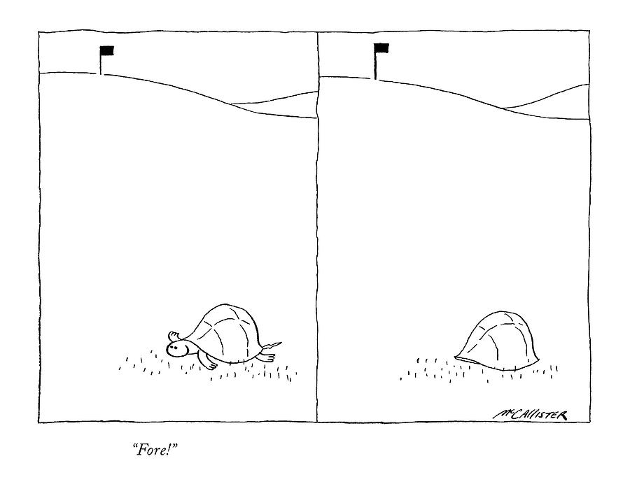 Fore! Drawing by Richard McCallister