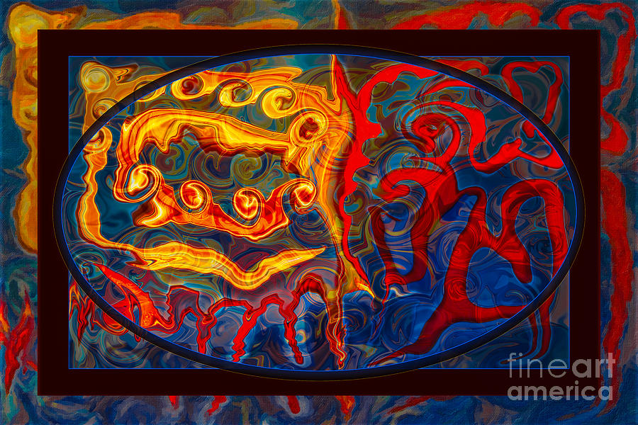 Friendship and Love Abstract Healing Art Painting by Omaste Witkowski