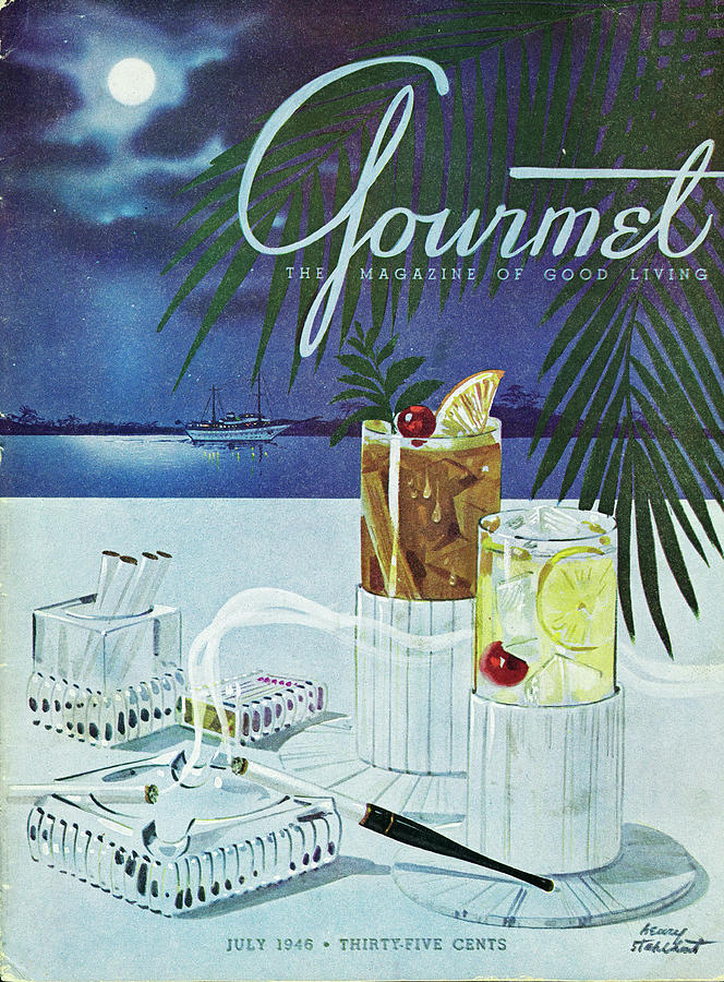 Moonlit Tropical Evening Cocktail Photograph - Gourmet Cover Of Cocktails by Henry Stahlhut