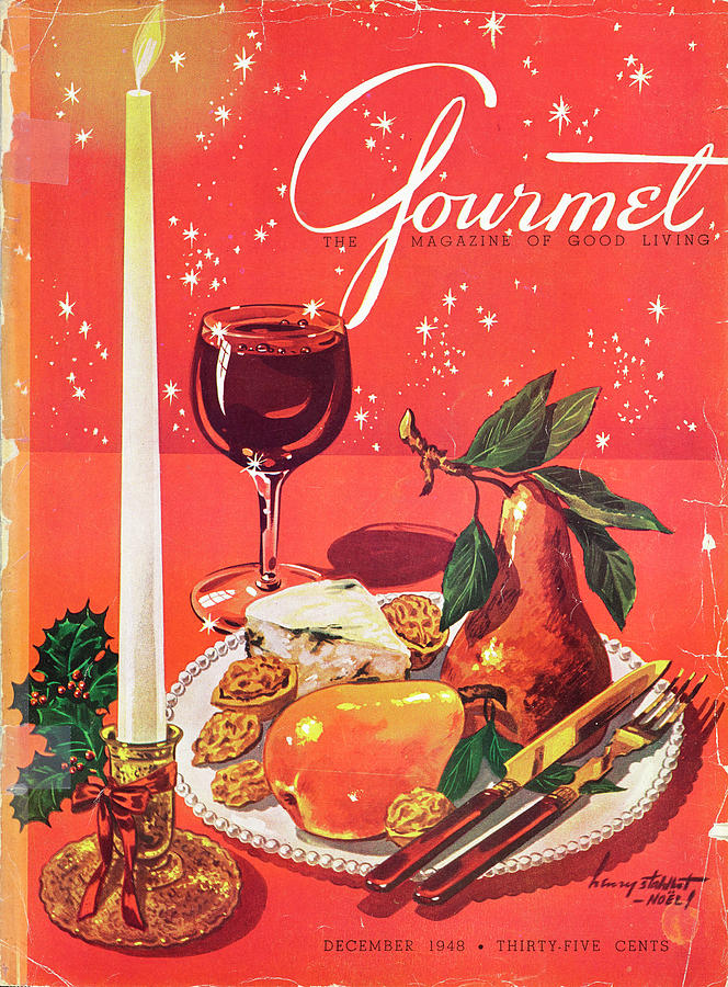 Festive Holiday Feast Arrangement Photograph - Gourmet Cover Of Pears By A Candle by Henry Stahlhut