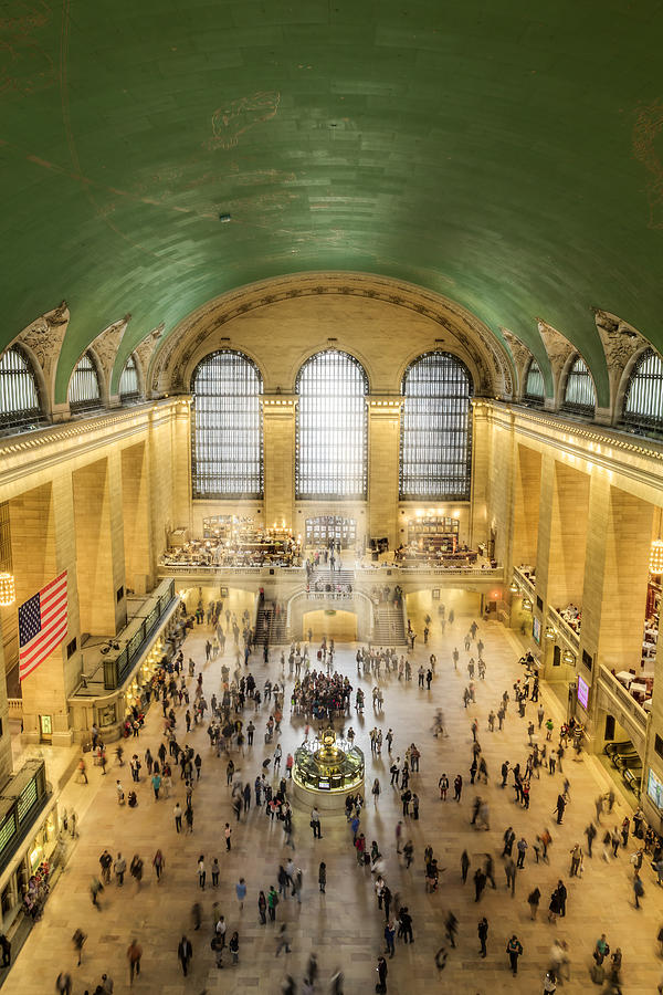 Bustling Grand Central Terminal Scene Photograph - Grand Central Terminal Birds Eye View by Susan Candelario