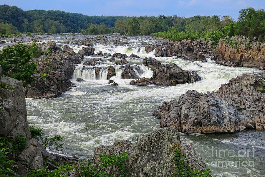 Cascading River Rapids Photograph - Great Falls of the Potomac by Olivier Le Queinec