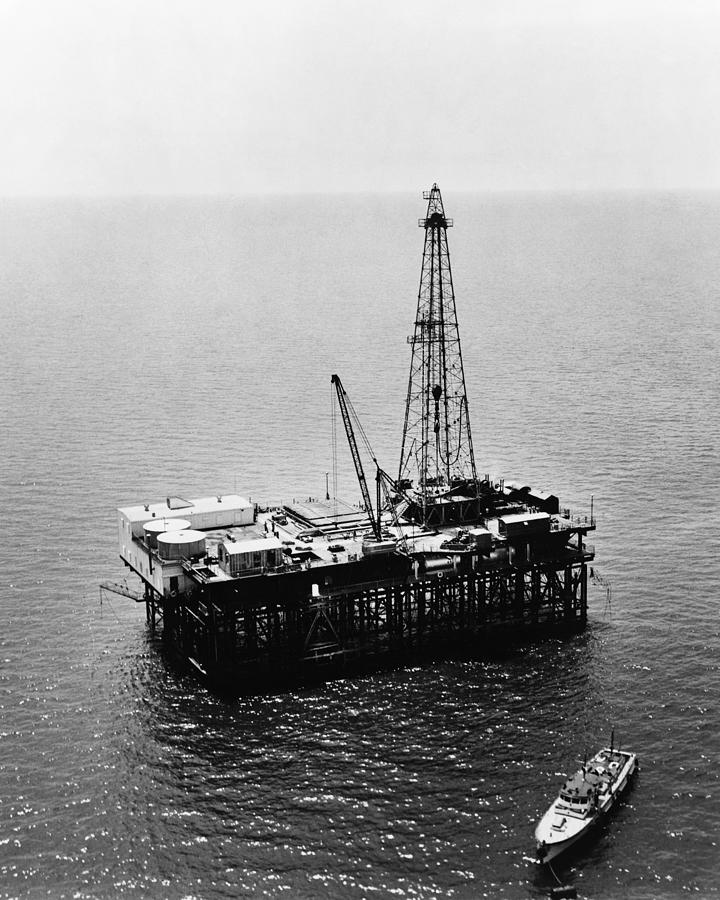 Gulf Of Mexico Oil Rig, 1950 by Granger