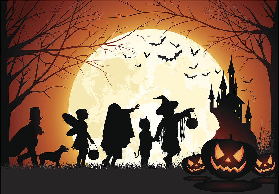 Halloween Children trick or treat Drawing by Paci77