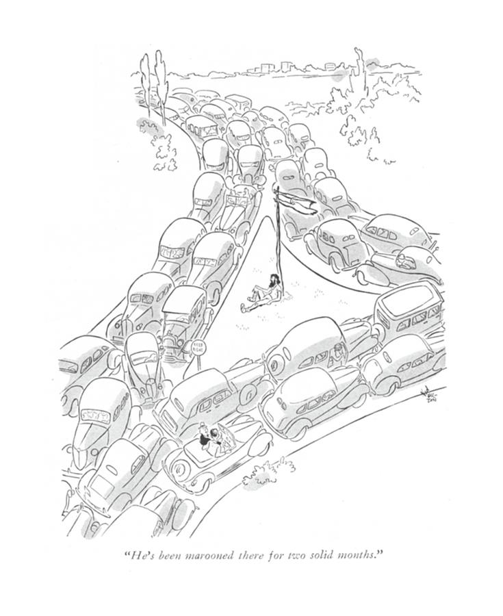 Marooned Drawing by Ned Hilton