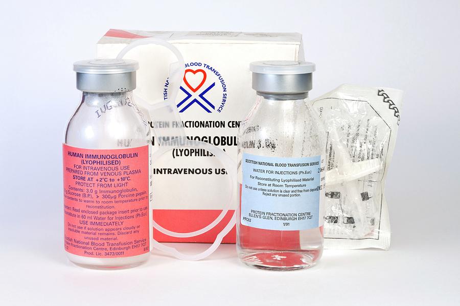 Human Immunoglobulin Iv Pack by Antonia Reeve / Science Photo Library