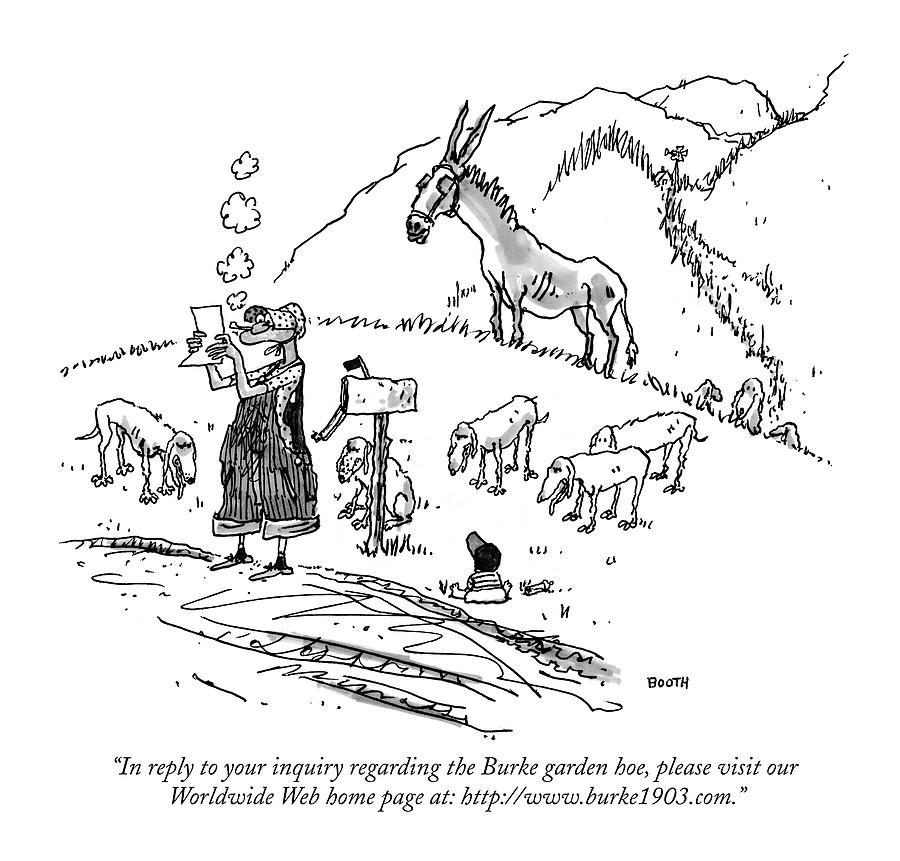 Farmer's Frustration with Donkey Drawing - In Reply To Your Inquiry Regarding The Burke by George Booth