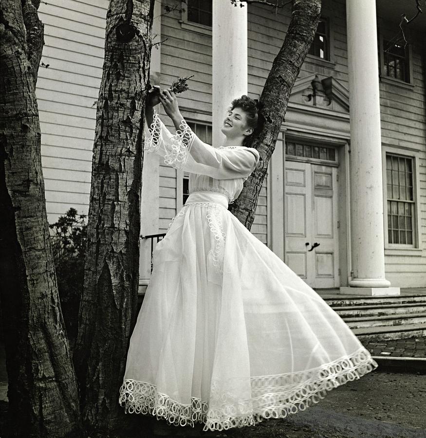 ingrid bergman green dress Ingrid Bergman Wearing An Adrian Dress by Toni Frissell