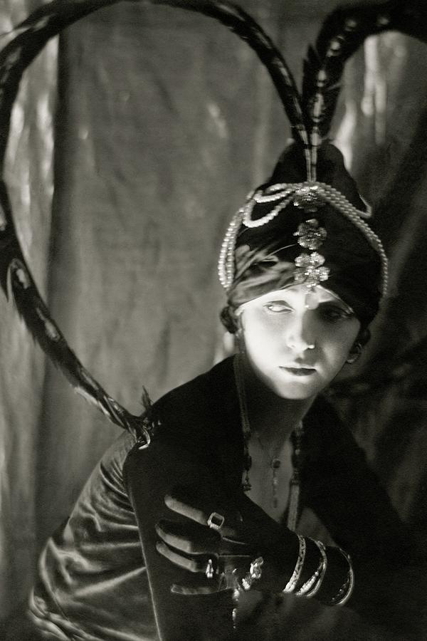 Irene Castle Wearing A Headdress Photograph by Malcolm Arbuthnot