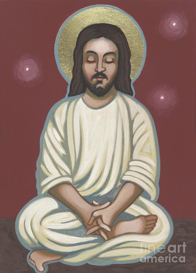 Jesus Meditating in Lotus Pose Painting - Jesus Listen and Pray 251 by William Hart McNichols
