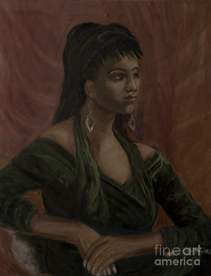 Lady in a Green Dress Painting by Carol DENMARK
