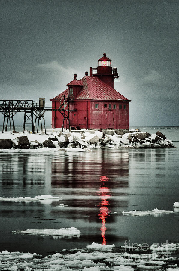Lighthouse In The Darkness Photograph by Duluth To Door County Photography