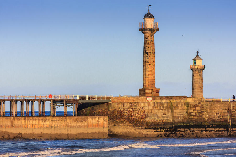 Lighthouses on the piers Photograph by Sue Leonard