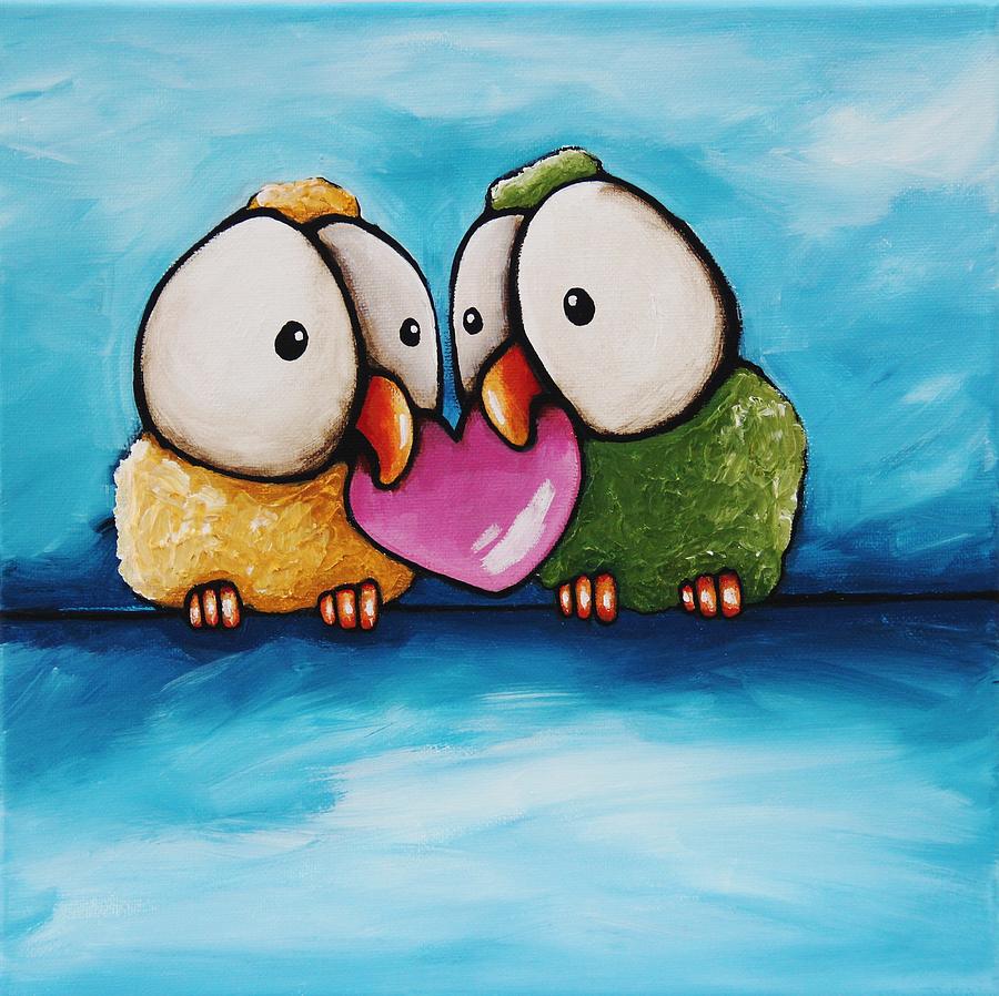 Love birds Painting by Lucia Stewart