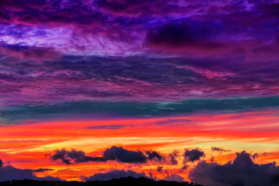 Low Key Vibrant Colors Of A Sunset by Apomares