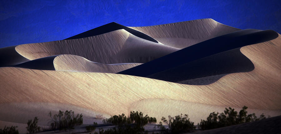 Majestic Sand Dunes at Night Photograph - M E S Q U I T E D by Joe Schofield