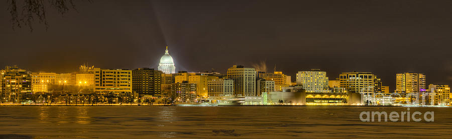 Madison - Wisconsin City  panorama - no fireworks Photograph by Steven Ralser