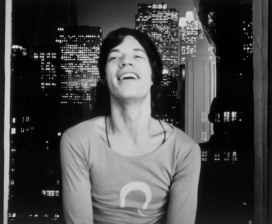 Mick Jagger in New York City Photograph - Mick Jagger Laughing by Cecil Beaton