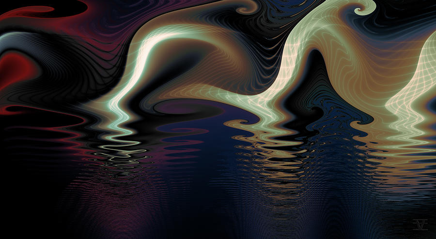 Midnight on the Waterfront Digital Art by Vic Eberly