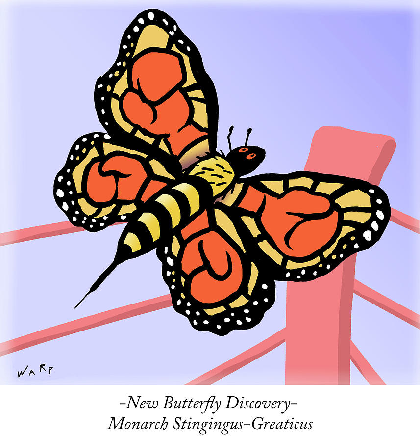 Monarch Stingingus-greaticus Drawing by Kim Warp