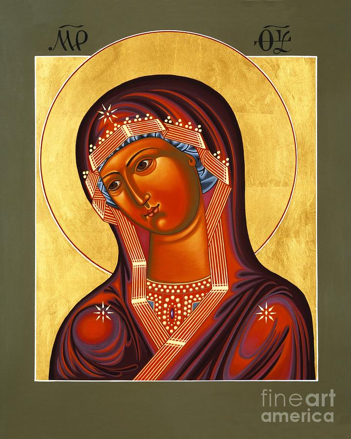Icon of Mother of God Painting - Mother of God Similar to Fire 007 by William Hart McNichols