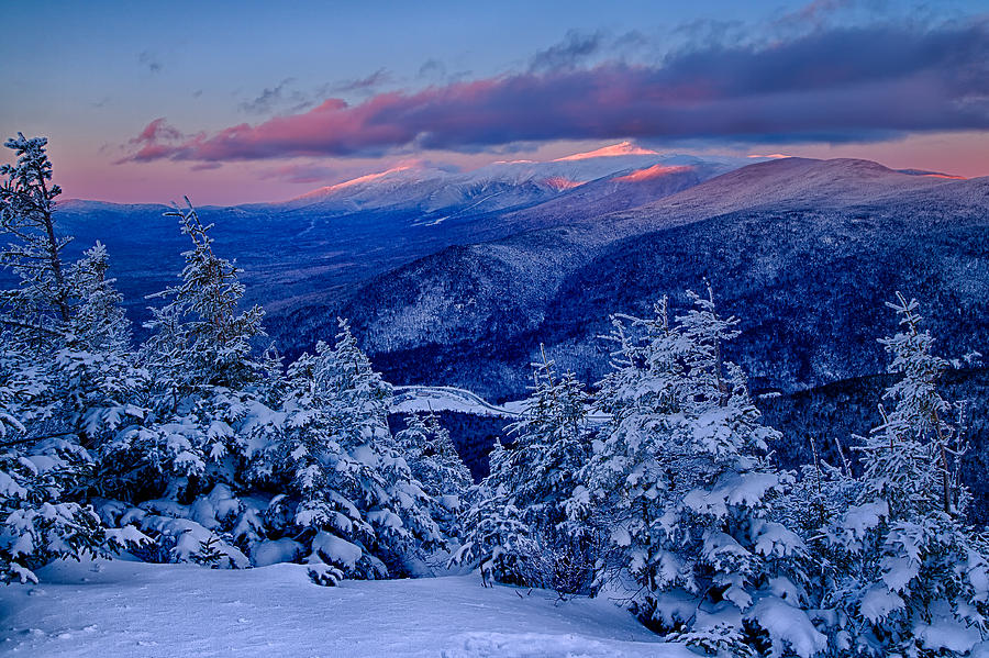 Mount Washington Winter Scenic View Photograph - Mount Washington In The Evening Light From Mt Avalon by Jeff Sinon