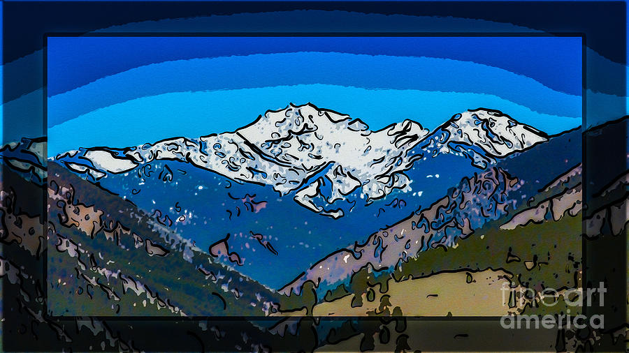 Mt Gardner in the Spring Abstract Painting Painting by Omaste Witkowski