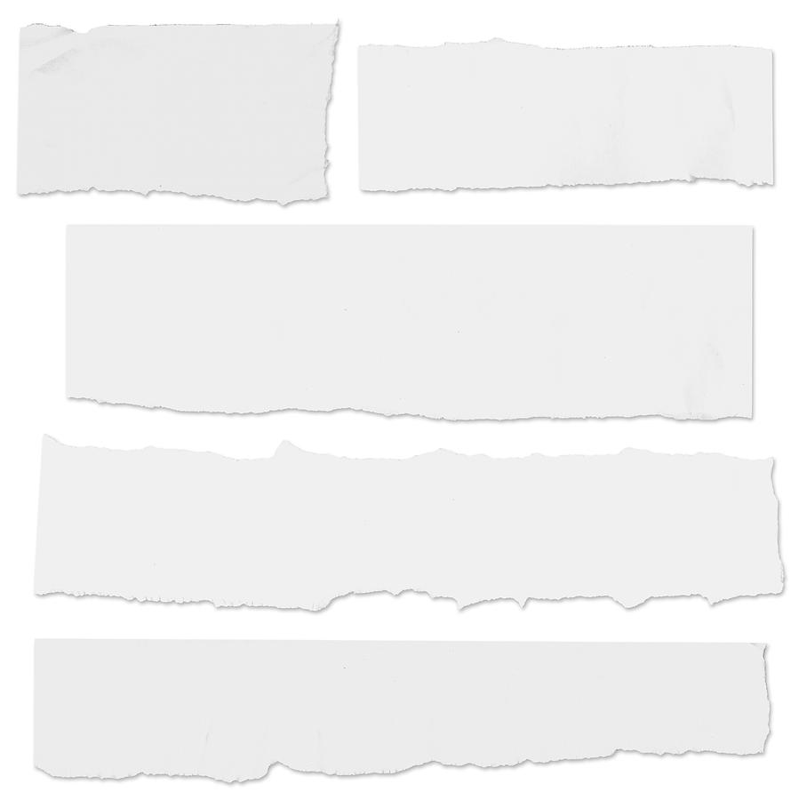 Multiple blank paper tears on white w/drop shadow Photograph by Tjhunt