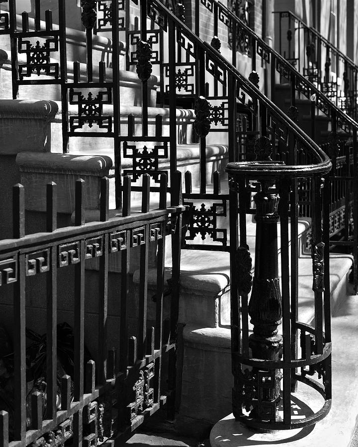 Ornate Iron Staircase Railing Photograph - New York City Wrought Iron by Rona Black