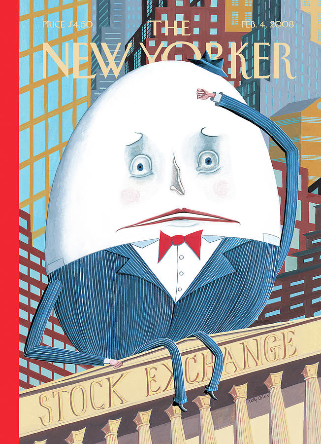 Humpty Dumpty on Stock Exchange Painting - Humpty Dumpty Sat On A Wall . . . , by Kathy Osborn