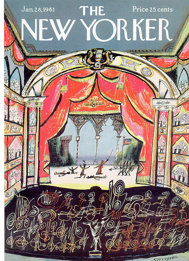 New Yorker January 28th, 1961 by Saul Steinberg