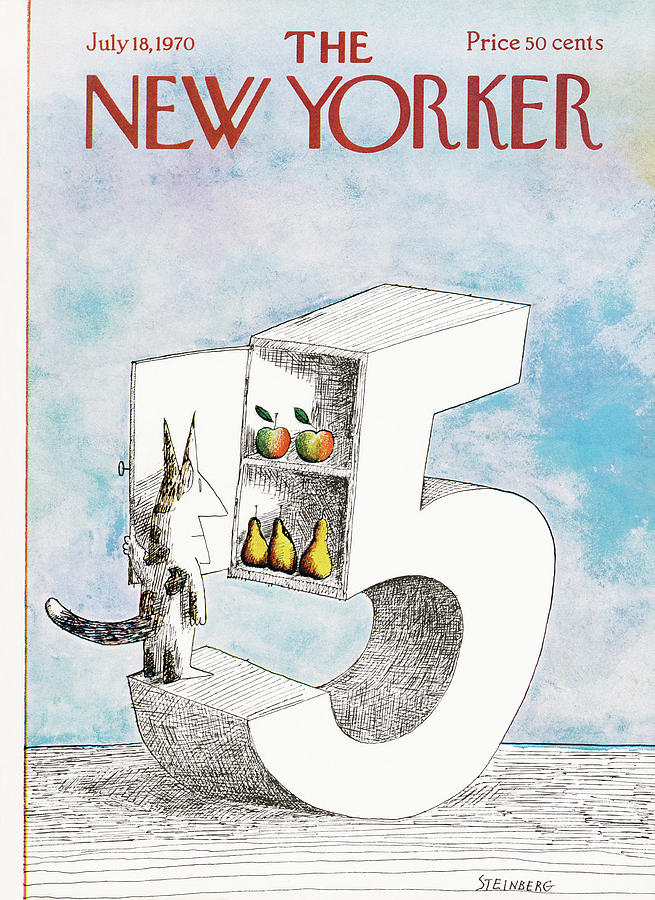 New Yorker July 18th, 1970 by Saul Steinberg