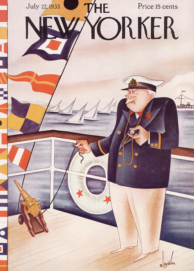 Sailor on a Ship Deck Painting - New Yorker July 22nd, 1933 by Constantin Alajalov