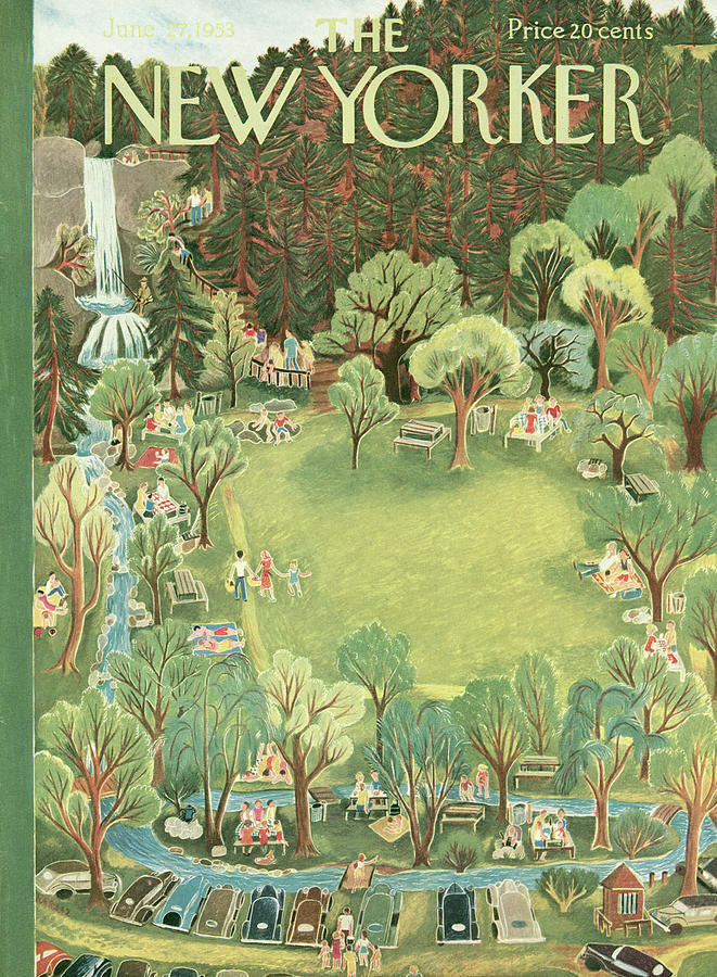 New Yorker Cover June 27 1953 Painting - New Yorker June 27th, 1953 by Ilonka Karasz