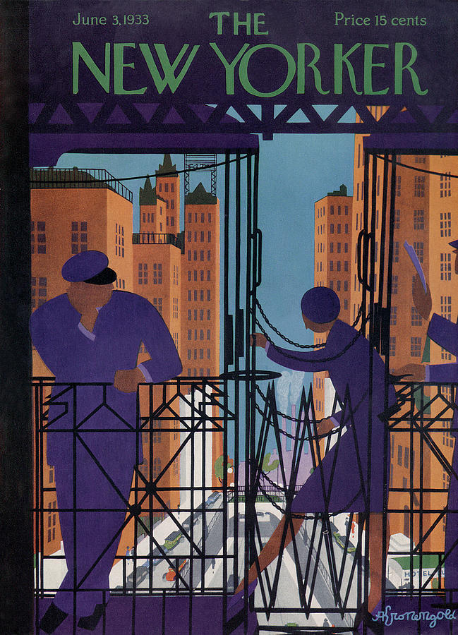 Cityscape with Geometric Figures Painting - New Yorker June 3rd, 1933 by Adolph K Kronengold