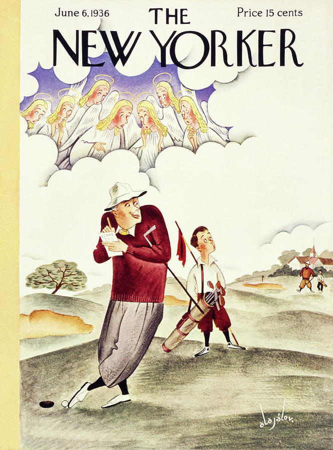 Golf and Angels on The New Yorker Painting - New Yorker June 6 1936 by Constantin Alajalov