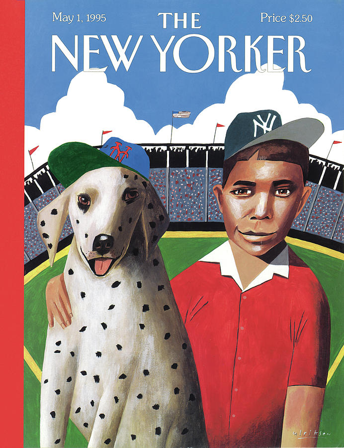 Boy and Dalmatian at Baseball Game Painting - New Yorker May 1st, 1995 by Mark Ulriksen