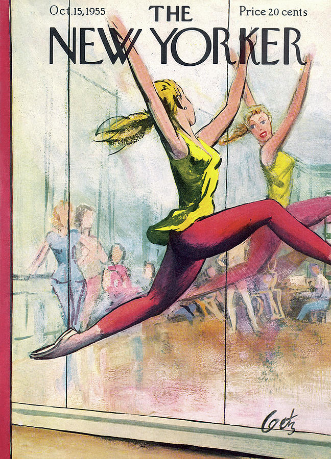 Ballet Dancer in Rehearsal Painting - New Yorker October 15th, 1955 by Arthur Getz