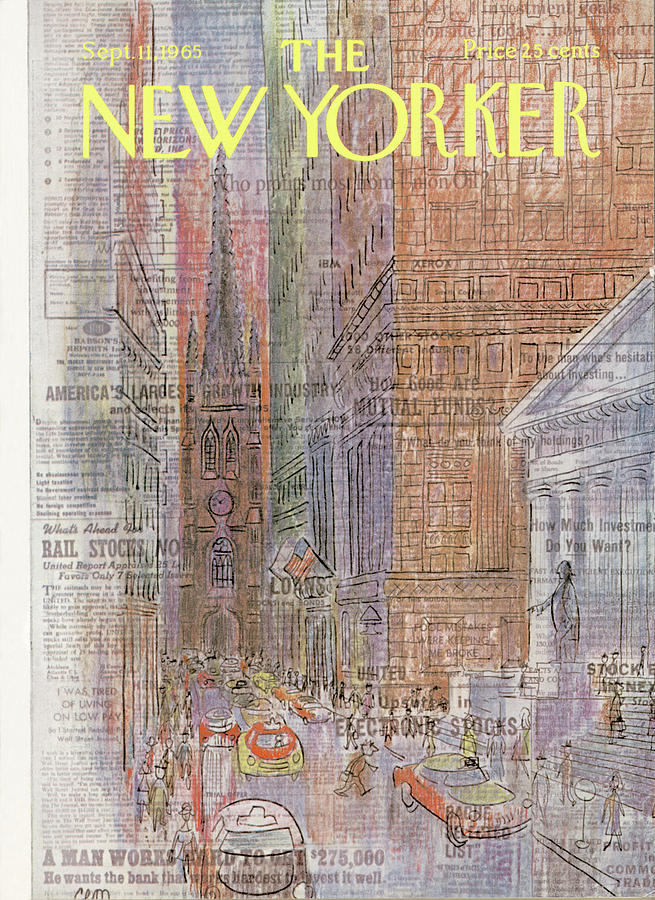 New York City Street Scene Painting - New Yorker September 11th, 1965 by Charles E Martin