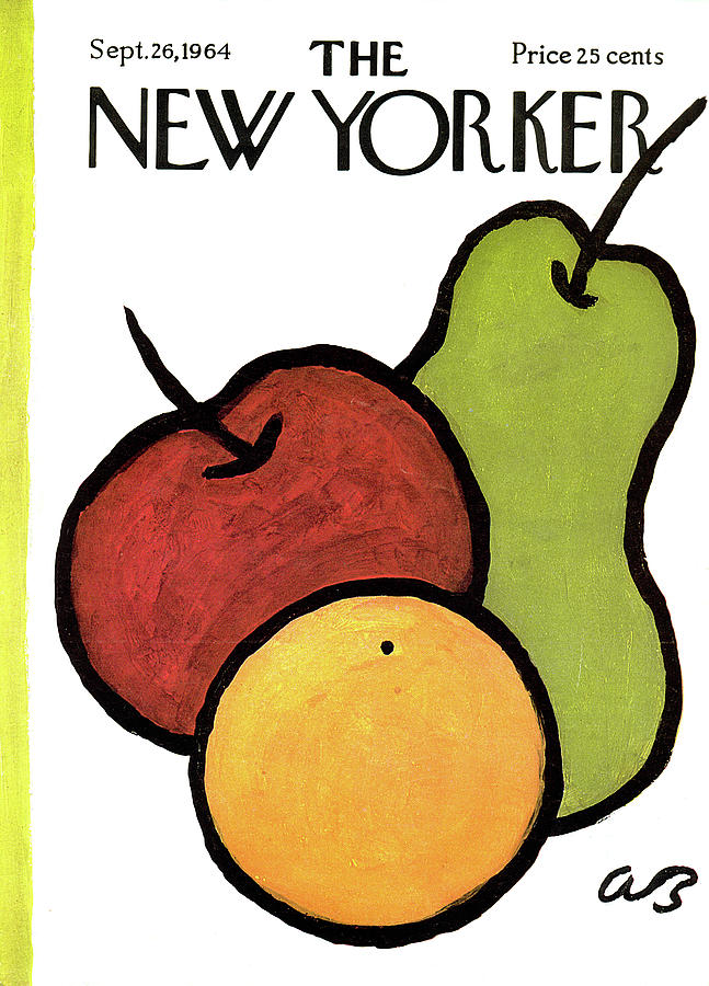 Bold Still Life with Fruit Painting - New Yorker September 26th, 1964 by Abe Birnbaum
