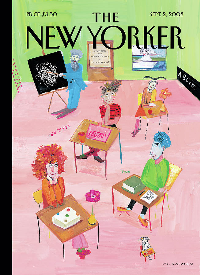 Classroom of Quirky Characters Painting - School Daze by Maira Kalman