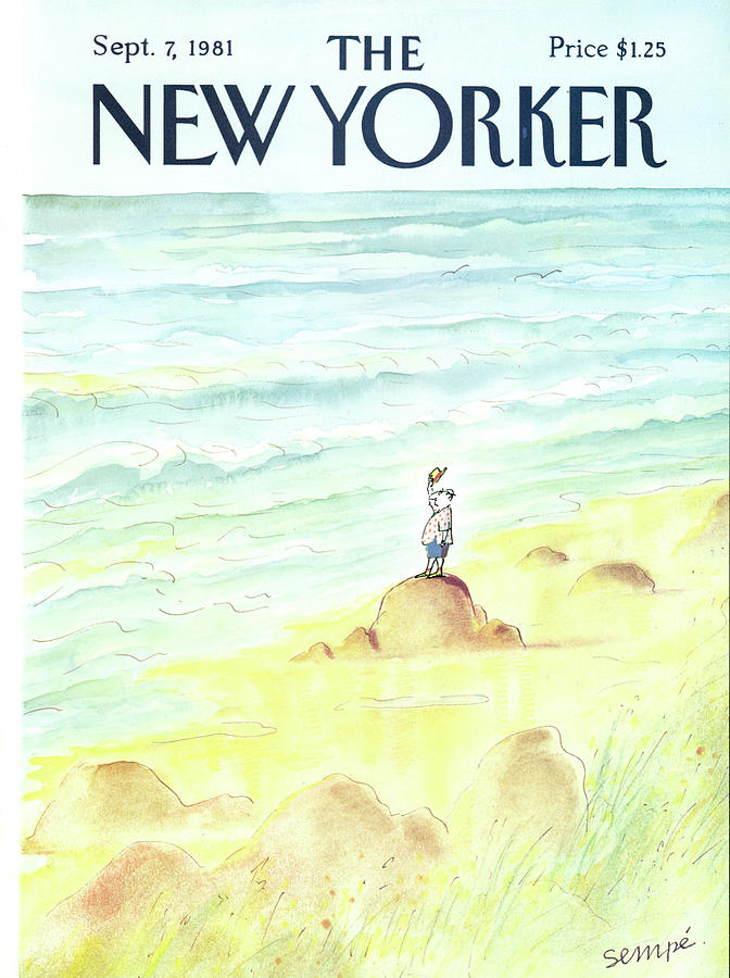 Coastal Solitude Painting - New Yorker September 7th, 1981 by Jean-Jacques Sempe