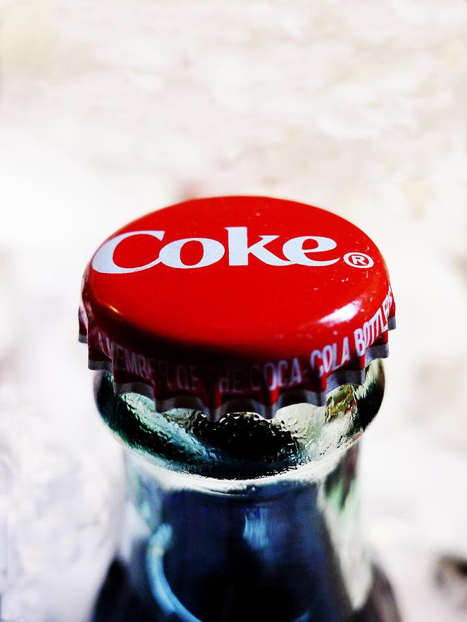 Coca-Cola Bottle Cap Close-Up Photograph - On a Cloud with the Real Thing by Richard Reeve
