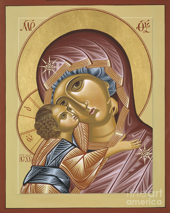 Our Lady of Grace Vladimir Icon Painting - Our Lady of Grace Vladimir 002 by William Hart McNichols