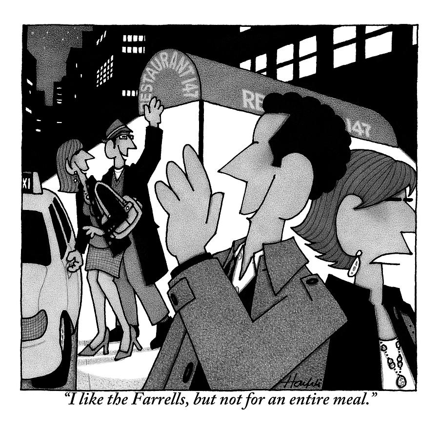 Outside A Restaurant Drawing by William Haefeli