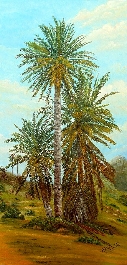 Tropical Palm Trees Landscape Painting - Palm Trees by Angeles M Pomata