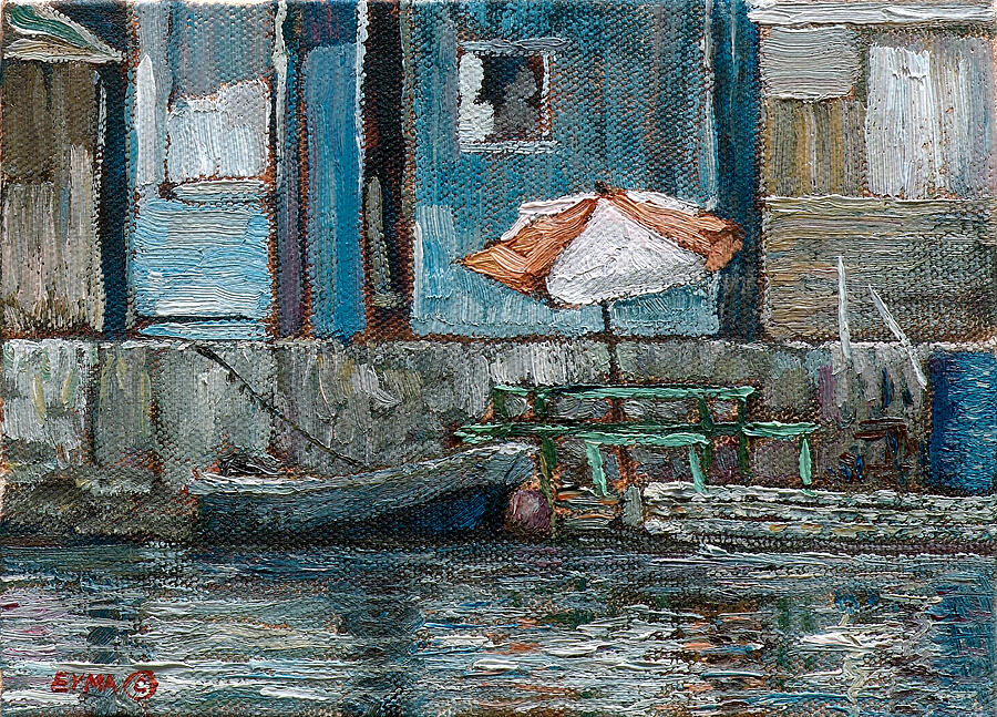 Potters Cay Parasol - Nassau, Bahamas Painting by Ritchie Eyma