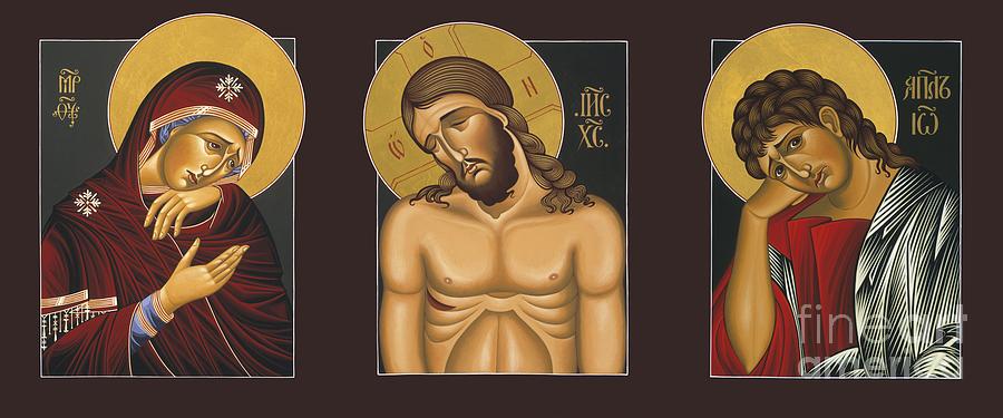 Passion Triptych with Jesus and Apostles Painting - Passion Triptych by William Hart McNichols