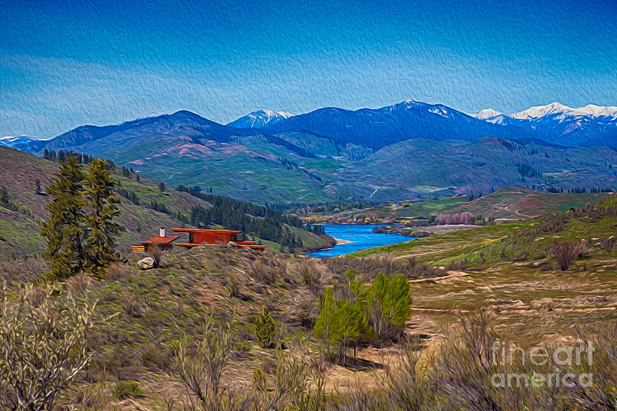 Perrygin Lake in the Methow Valley Landscape Art Painting by Omaste Witkowski